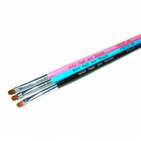 Кисть для геля розовая ручка полукруглый ворс №6 YKGR-1-06-P