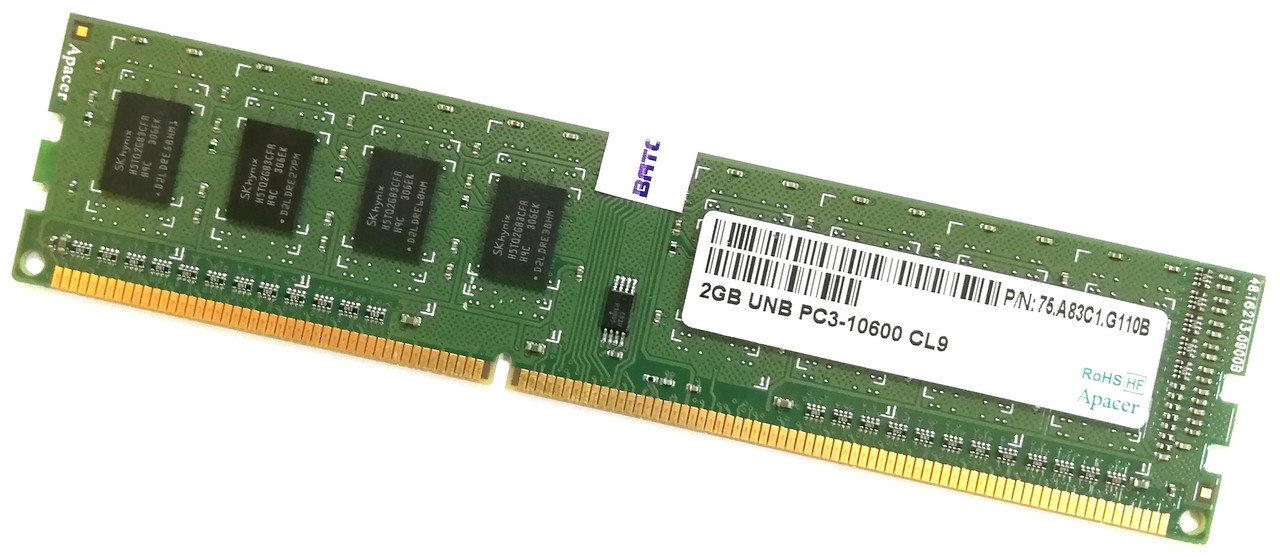 Оперативная память Apacer DDR3 2Gb 1333MHz PC3 10600U 1R8 CL9 (75.A83C1.G110B) Б/У