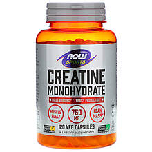 Креатин NOW Foods, Sports "Creatine Monohydrate" 750 мг (120 капсул)