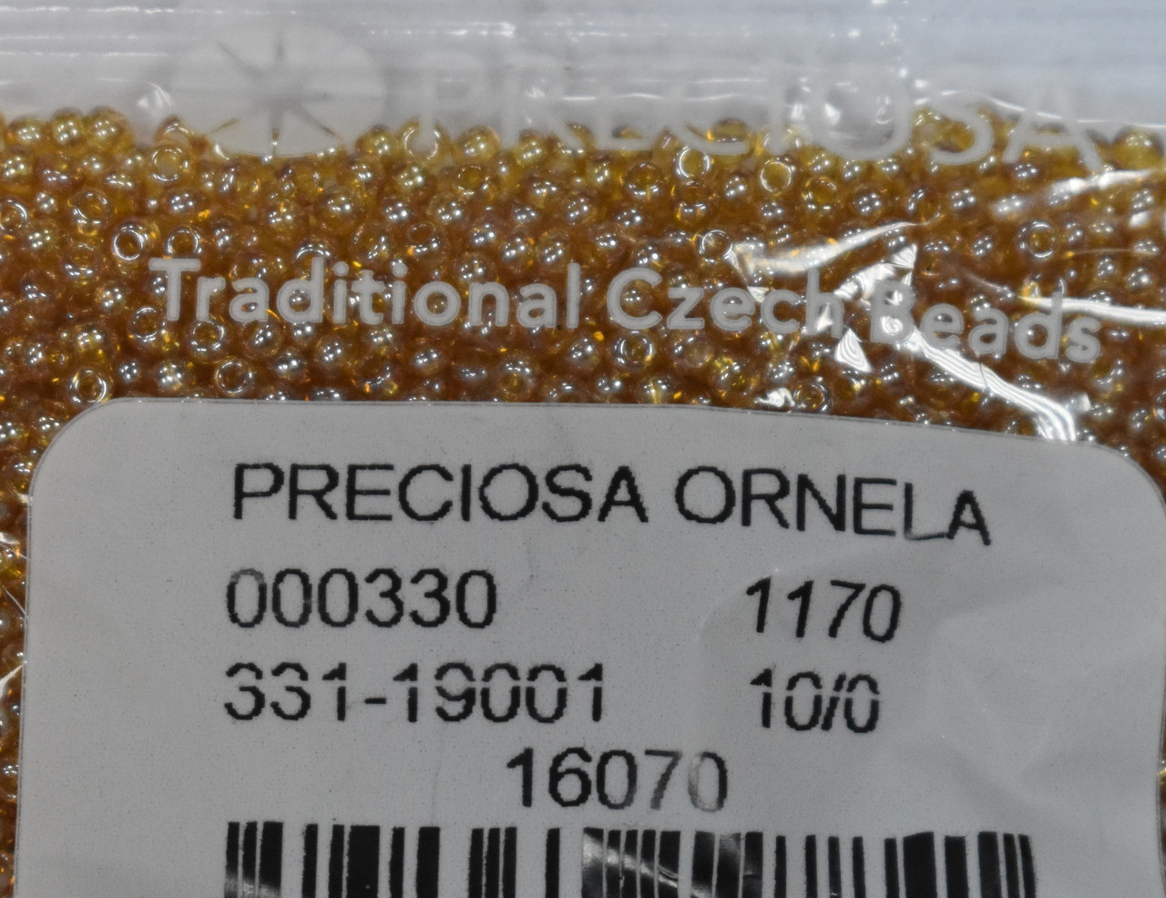 Бісер Preciosa 10/0 колір 16070 золотий 10г, фото 1