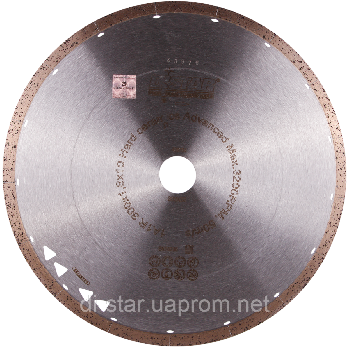 Круг алмазний Distar 1A1R Hard ceramics Advanced 300 мм суцільний диск для чистого різання кераміки (11120528022)