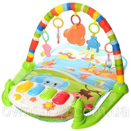 Розвивальний килимок 830*510 мм для немовляти з піаніно та проєктором "Зоряне небо" 698-54-54А-55-3, фото 1