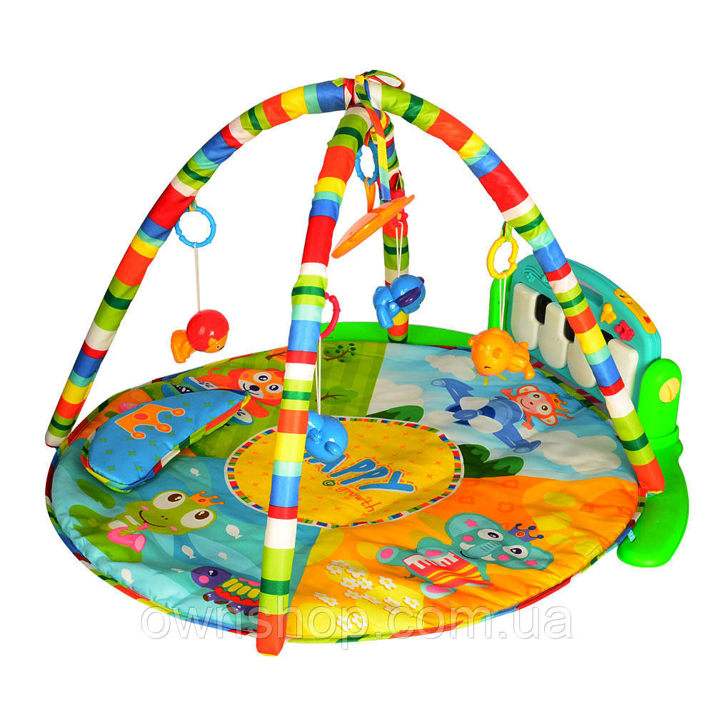 Розвивальний килимок 820 мм для немовляти 789-13-13A з піаніно, блакитний, фото 1