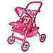 Коляска прогулянкова для ляльки 9337-1, металева, висота до ручки — 74 см, рожева, фото 3