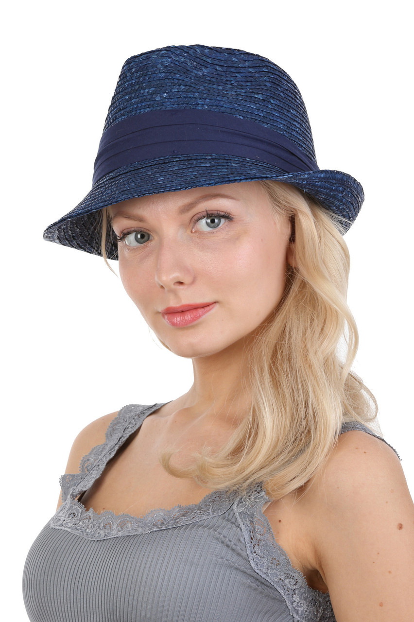 Шляпа Трилби Из Натуральной Соломы Синяя — Купить Недорого на Bigl.ua ...