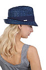 Капелюх трилбі з натуральної соломи синій, фото 2