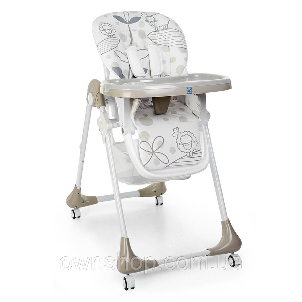 Дитячий cтульчик-трансформер для годування M 3233-23, бежевий з овечками, фото 1