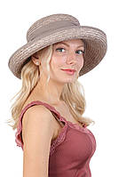 Шляпа соломенная серая с поднятыми полями