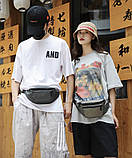 Чоловіча сумка-бананка темно-сірого кольору,, фото 8