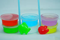 Слайм, лизун, набор разноцветный с трубочками 6х2.5 см, игрушка детская антистресс, набор 6 шт