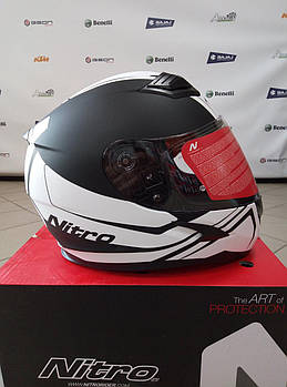 Мотошолом, шолом NITRO N2400 Satin Black/White