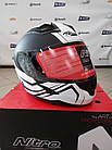 Мотошолом, шолом NITRO N2400 Satin Black/White, фото 5