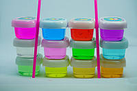 Слайм, лизун, набор разноцветный с трубочками 3.7 см, игрушка детская антистресс, набор 12 шт