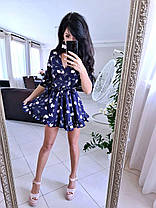 Комбінезон ромпер Бриз жіночий ніжний літній на запах з рюшами в квітковий принт Dmk2563, фото 4