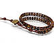 Шкіряний браслет з Тигрового ока в 2 обороти, фото 2
