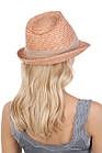 Капелюх трилбі з натуральної соломи коричневий, фото 2