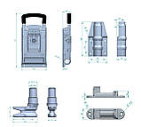 Зовнішній замок для воріт фургона штанговий труба 27 ММ ТУРЕЧЧИНА нерж, фото 2