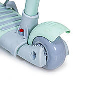 Самокат триколісний SCOOTER SMART 5 В 1 м'ятний з бортиком і батьківською ручкою, фото 4