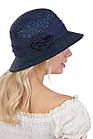 Капелюх з маленькими полями з соломи синій, фото 2