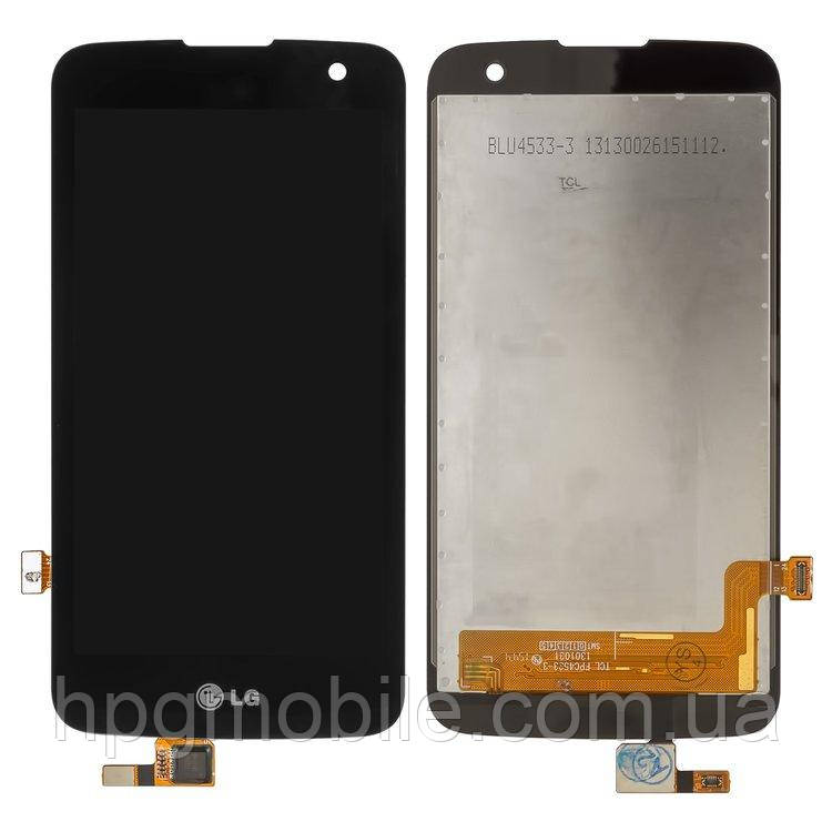 Дисплей для LG K4 K120E, K130E, VS425, модуль у зборі (екран і сенсор), чорний, оригінал, фото 1