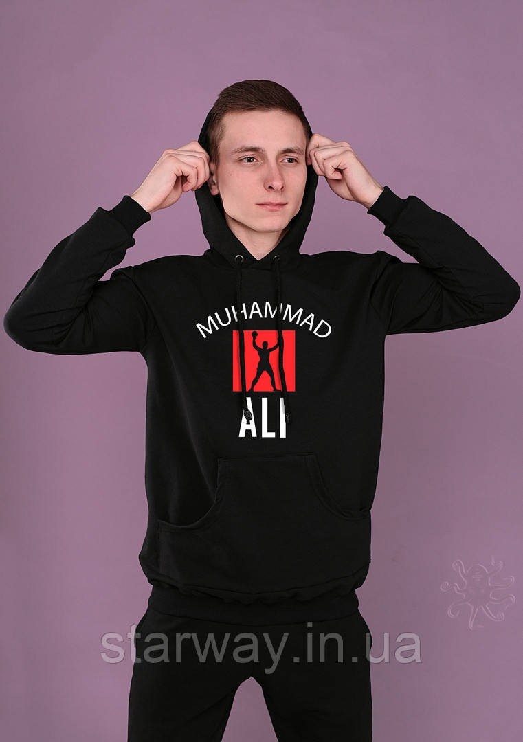 Худі muhammad ali | чорна толстовка мухаммед алі лого
