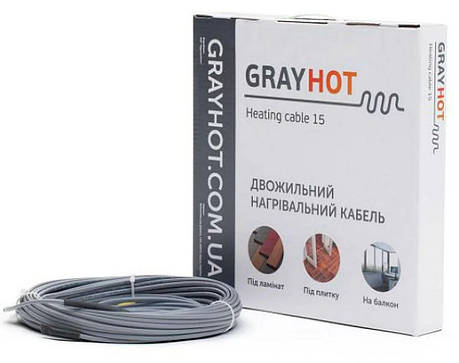 Двухжильный нагревательный кабель GrayHot -15 345W (23м) (Украина), фото 2