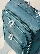 Великий тканинний валізу на 2-х колесах з розширювачем Fly зелений, фото 3