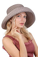 Шляпа соломенная серая с поднятым полем