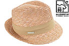 Капелюх трилбі з натуральної соломи коричневий, фото 3