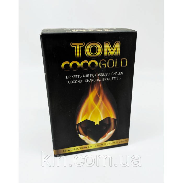 Вугілля Tom Coco GOLD 1 кг для кальяну кокосовий 72 вугілля великі