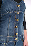 Женский джинзовый комбинезон юбка OMAT 4440 синий, фото 7