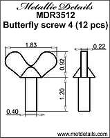 Винт-барашек 4. 1/35 METALLIC DETAILS MDR3512