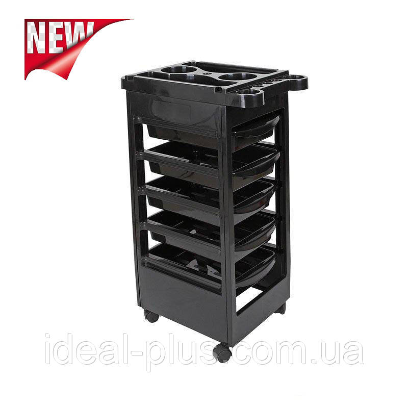 Візок для перукаря відкритого типу B67 ST005 чорного кольору, фото 1