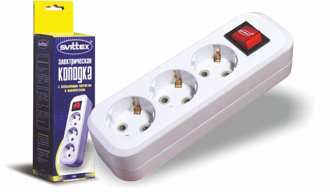 Розетка-колодка "SVITTEX" 2500 Вт 250 В 16 А