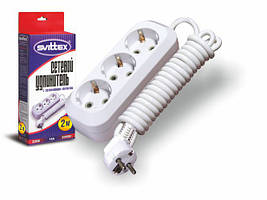 Подовжувач 2 м "SVITTEX" 2500 Вт 220 В 16 А із заземленням