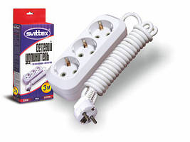 Подовжувач 3 м "SVITTEX" 2500 Вт 220 В 16 А із заземленням