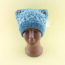 26056 Дитяча, підліткова в'язана шапка для дівчинки тм Vdags розмір 52-54