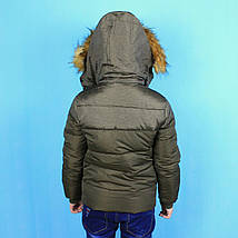 808зел Куртка зимова для хлопчика Хакі тм Child Hood розмір 12 років, фото 3