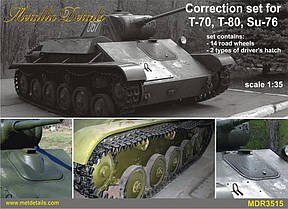 Комплект деталірування для Т-70, Т-80, Су-76. 1/35 METALLIC DETAILS MDR3515, фото 1