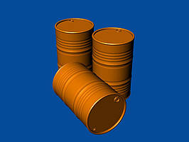 Збірна модель (3 шт.) бочки 200 л. в масштабі 1/35. METALLIC DETAILS MDR3516