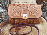 Шкіряна сумка-клатч, ручна робота. Шкіряна сумка ручної роботи.+подарункове паковання!, фото 2