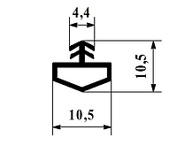 Уплотнитель для межкомнатных дверей 10мм под паз 3-4мм