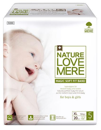 NATURE LOVE MERE — Підгузки дитячі, серія MAGIC SOFT FIT, розмір XL, 20 шт., 12+ кг