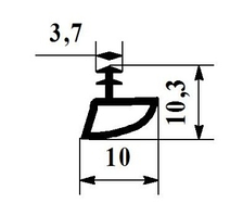 Ущільнювач для міжкімнатних дверей 10 мм під паз 3-4мм