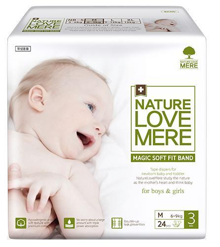 NATURE LOVE MERE — Підгузки дитячі, серія MAGIC SOFT FIT, розмір M, 24 шт., 6-9 кг