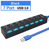 USB Hub 3.0 на 7 портів із блоком живлення Fast.hub Чорний (UH-19491), фото 5