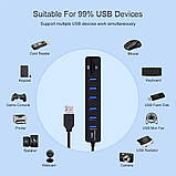USB Hub 2.0 кардридер мікро СД/SD 8 портів Combo Чорний (UH-19322), фото 3