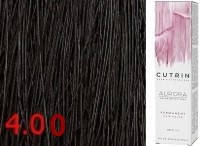 Cutrin Aurora Permanent Color - Аміачна фарба для волосся 4.00 NEW Інтенсивний коричневий, 60 мл