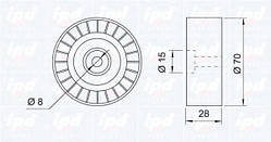 Ролик генератора VW Crafter/T5/T6 2.0TDI/BiTDI, 09- (70х28)