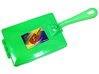 Ручной пылесос/щетка на роликах пластмассовая с ручкой 10.5х15см:Зеленый